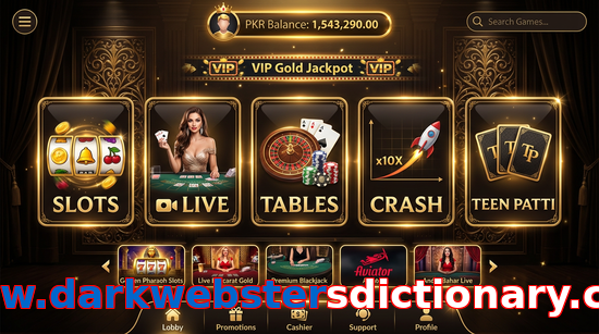 Main screen of Www.darkwebstersdictionary.com casino page for PK players