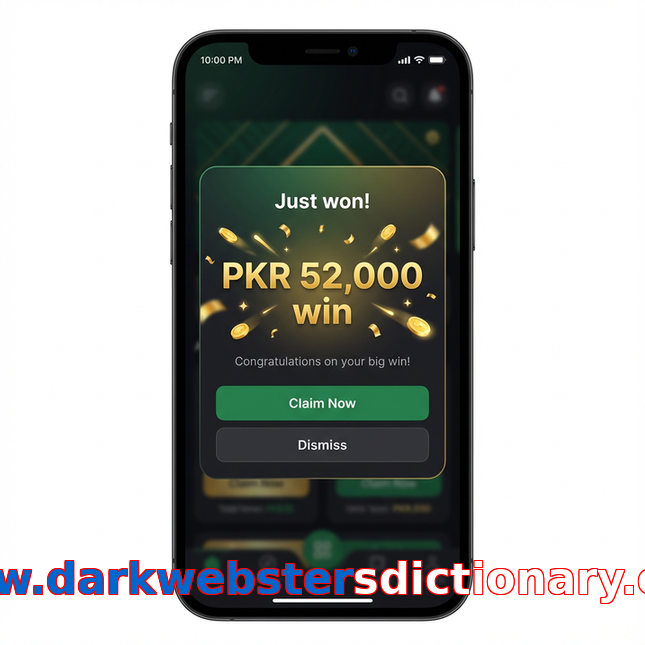 Main screen of Www.darkwebstersdictionary.com win page for PK players